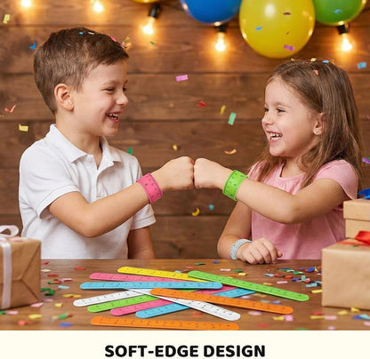 LovesTown 12PCS Ruler Slap Bracelets, Colorful Silicone Snap Bracelets Wristband with Scale for Kids Gifts Party Favors Treasure Box Toys Classroom Prizes, Goodie Bag Stuffers for School