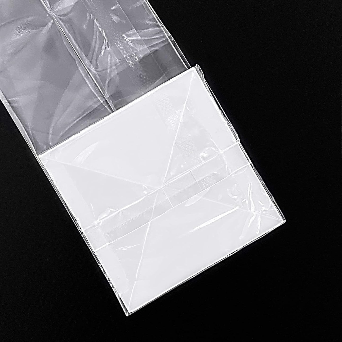 Gusseted Flat Bottom Cellophane Bags with Paper Insert 50Pcs 4x2x8 Inches Smore Bags