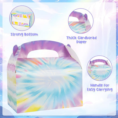 DjinnGlory 36 Pack White Party Favor Treat Boxes with Handle, DIY Paper Boxes for Baby Shower, Birthday, All Occasion, Small Gable Boxes for Small Business 6.18 x 3.58 x 3.38 Inches