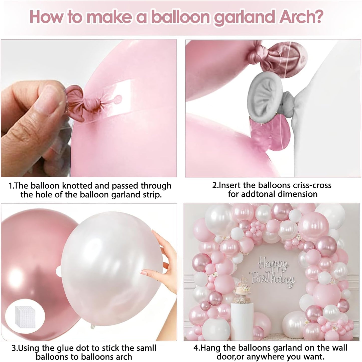 Rose Gold Balloon Garland Kit, Nude Pastel Pink Metallic Gold Matte White Balloons Gold and Rose Gold Confetti Balloons for Valentines Day Wedding Bridal Shower Party Girl Birthday Decorations