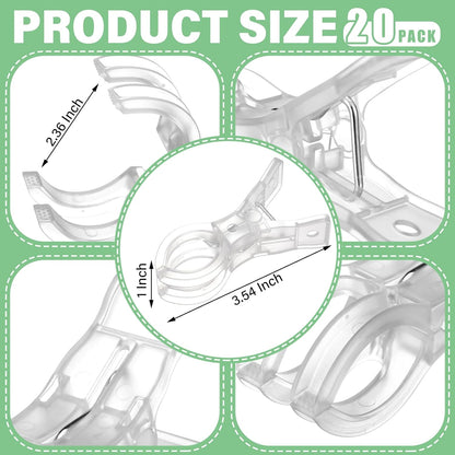 LemonRoad 10 Pack Large Balloon Arch Clips Plastic Transparent Backdrop Spring Clamps 3.5 Inch Heavy Duty Clip for Balloon Arch Kit Birthday Decoration Crafts Woodworking Photography Studios (Clear)
