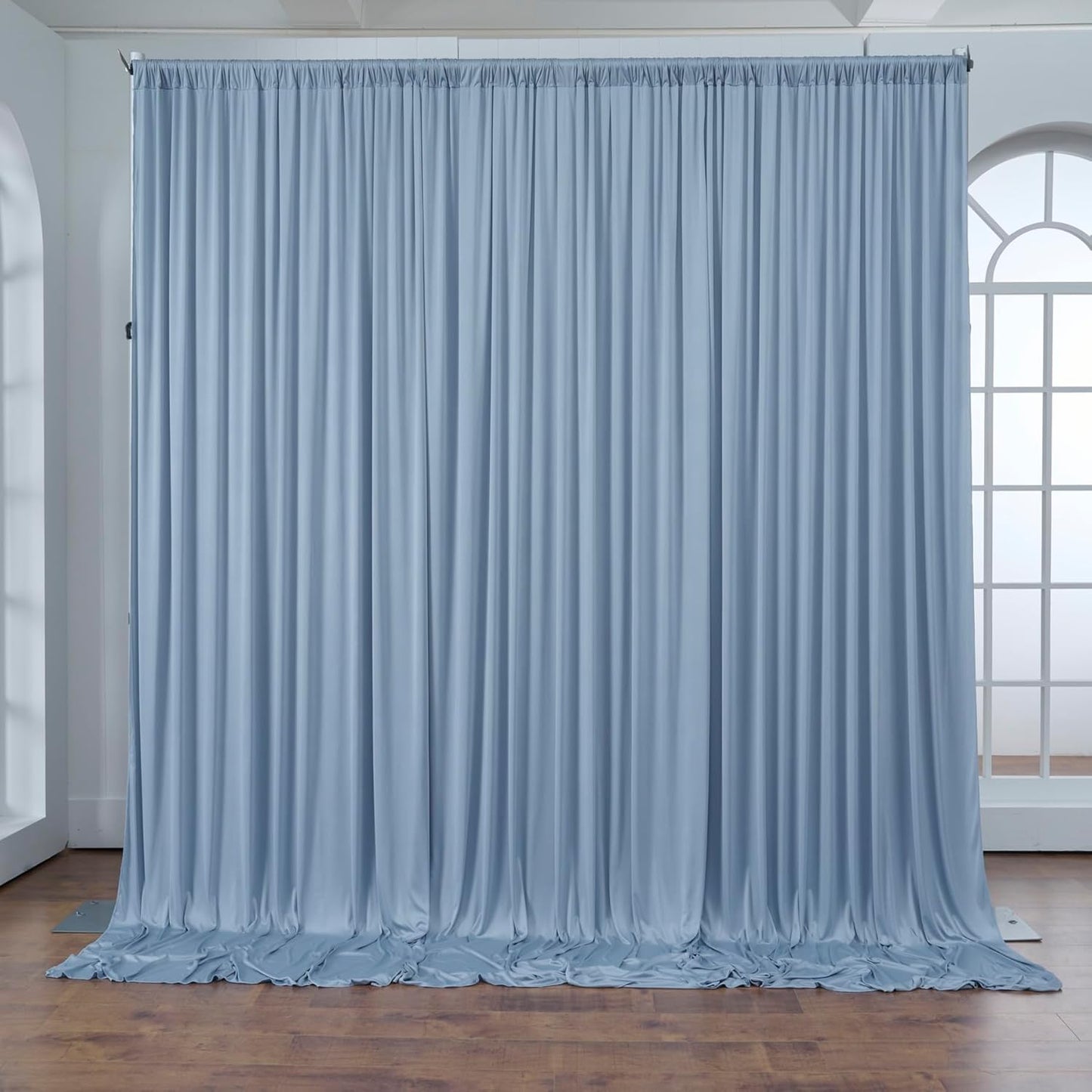 10 ft x 10 ft Wrinkle Free White Backdrop Curtains for Wedding Parties, Polyester Photography Backdrop Drapes for Birthday Parties Stage Backdrop Stand, 2 Panels 5x10FT Background Curtains