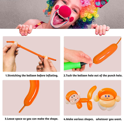 260 Balloons Clear, Thickening Long Balloons for Tying Arch, Twisting Latex Animals Magic Modeling Skinny Birthday Balloon for Kid‘s Party Wedding Decoartion Supply 100pcs