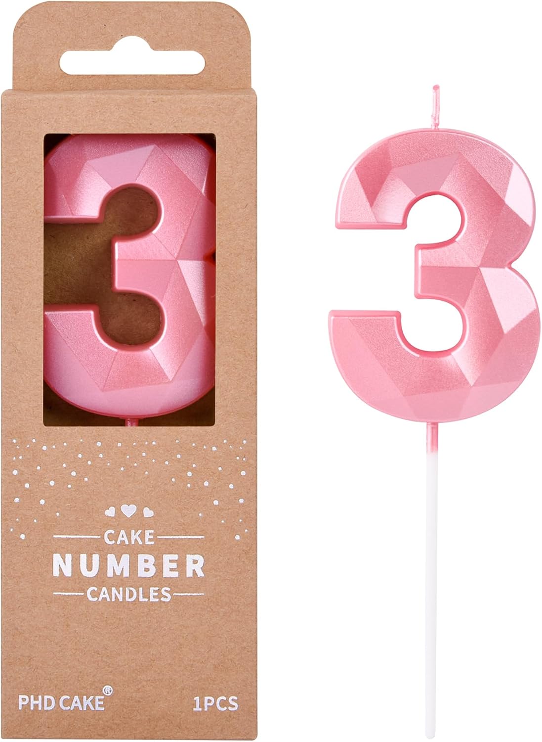 PHD CAKE 2.76 Inch Crystal Black 9 Number Birthday Candles, Black Number Candles, Cake Number Candles, Party Celebration