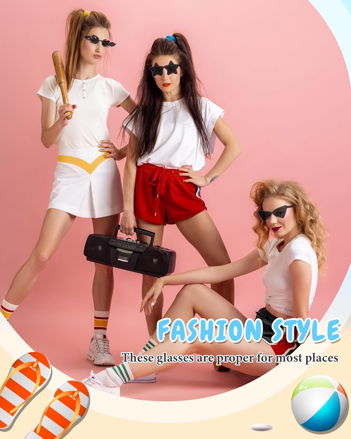 Kanayu 12 Pcs Mixed Style Rimless Sunglasses Retro Party Favors Eyewear for Bachelor Party Photoshoot Costume Accessories