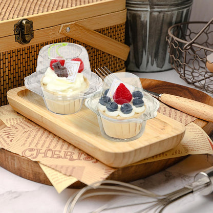 WIKDAY 50 Pack Individual Cupcake Containers, Plastic Cupcake Boxes with Lids, Stackable and Reusable, Clear Design for Cupcakes, Muffins, Donuts, Salad Storage