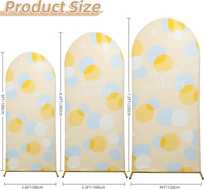 3-Piece Arch Cover Bundle – 7.2FT, 6.6FT & 6FT Stretch Spandex Backdrop Set – Wedding, Birthday & Photo Booth Arch Covers for Every Event