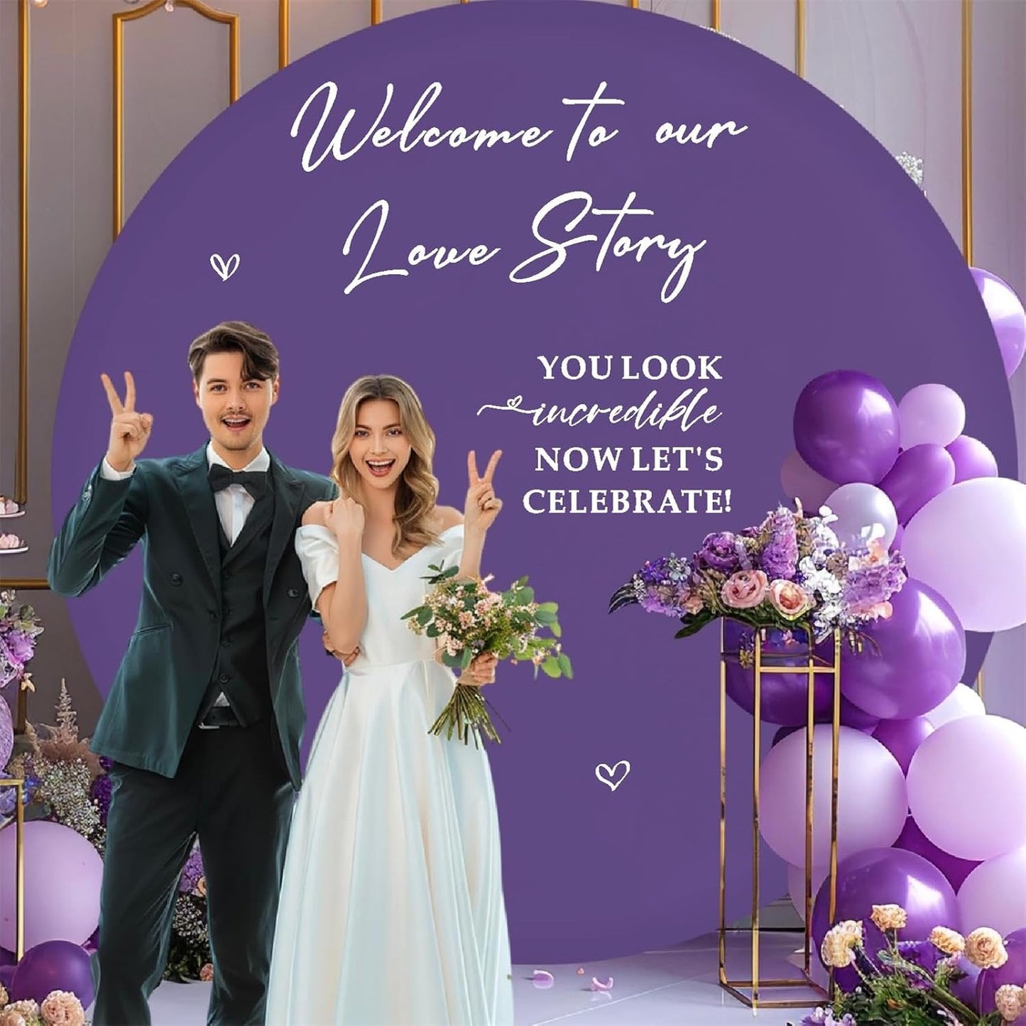Custom Name Welcome to Our Wedding Signs Personalized Wedding Mirror Decals Selfie Mirror Decal for Wedding Entry Reception Display Golden Date Marriage DIY Vinyl Lettering Welcome Party Decoration