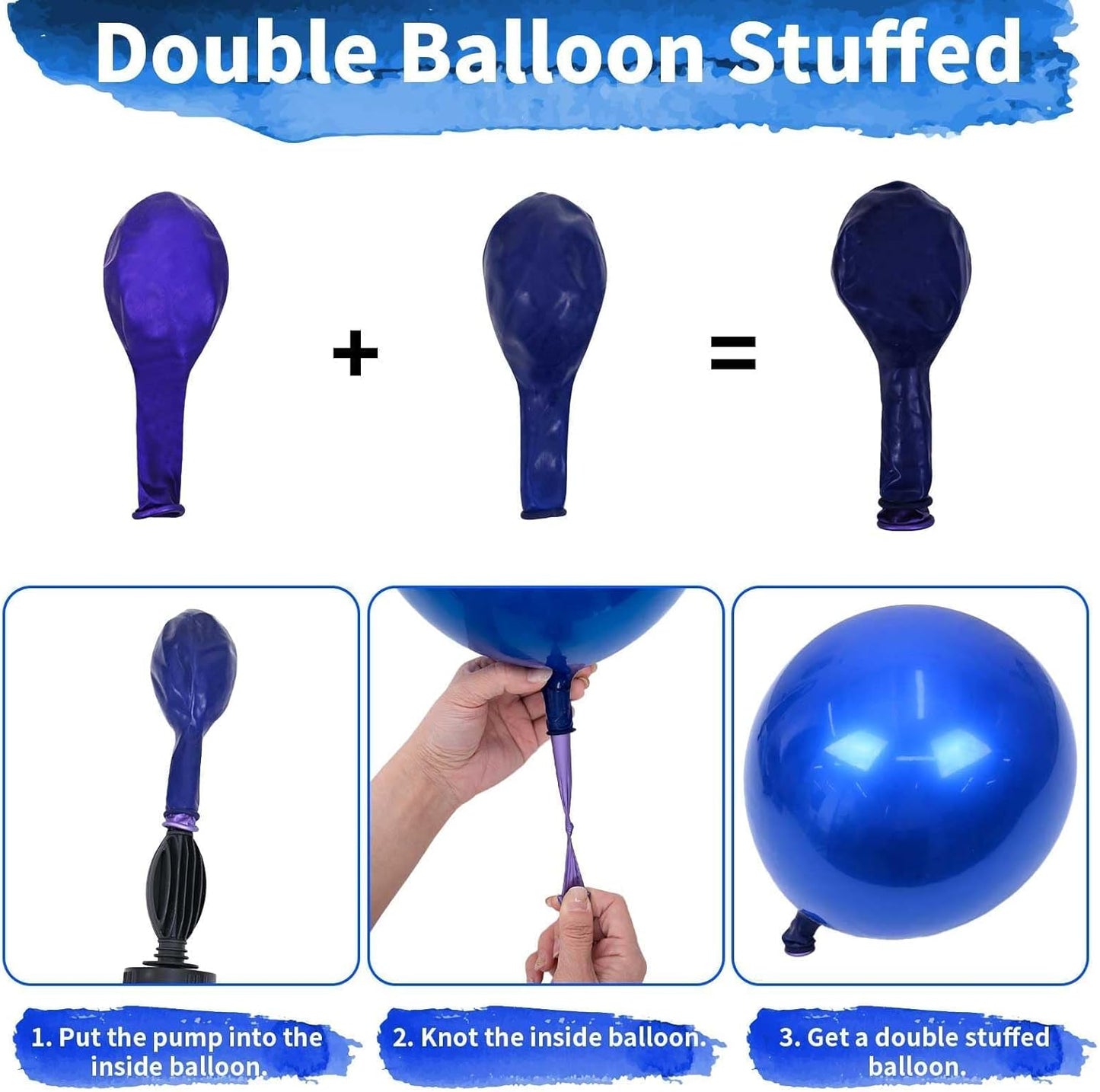 Blue Silver Balloons Set, 12 Inch Blue and Silver Balloons Dark Navy and Confetti Party Latex Balloon, Macaron Metallic Baby Blue Mixed Balloon for Birthday Graduation Baby Shower Wedding Retirement