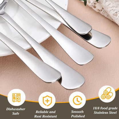 10PCS 18/8 Stainless Steel Serving Utensils Set for Parties, Kitchen Serving Tools-Include Serving Spoons, Slotted Spoons, Serving Forks Tongs Soup Ladle, Cake Pie Server for Buffet, Wedding