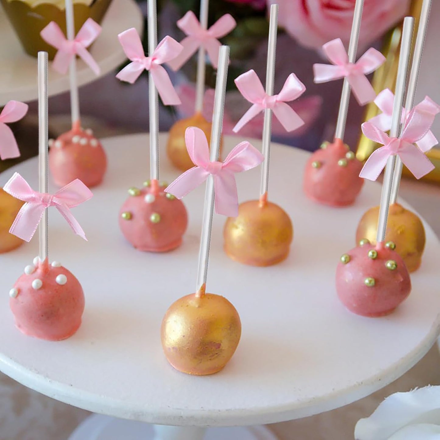 Frcctre 500 Pack Acrylic Lollipop Sticks, 6 Inch Clear Cake Pops Sticks Reusable Candy Sticks Treat Sticks for Cake Pops Cupcake Toppers Candy Dessert Chocolate Cookies