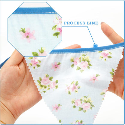 jijAcraft 39Ft Triangle Bunting Banner, 42Pcs Tea Floral Party Bunting Cotton Fabric Flags Pennant Garlands for Birthday Party, Wedding, Baby Shower, Outdoor and Home Decorations (Pink)