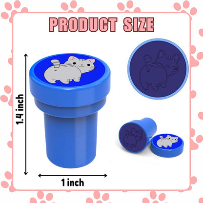 Cat Themed Stamps for Kids, Themed Cute Cat Birthday Party Favors Decorations Supplies 12PCS Cat Self-Inking Stampers Classroom Gifts Cute for Boys Girls Rewards Birthday Party Gifts Ideals Prizes