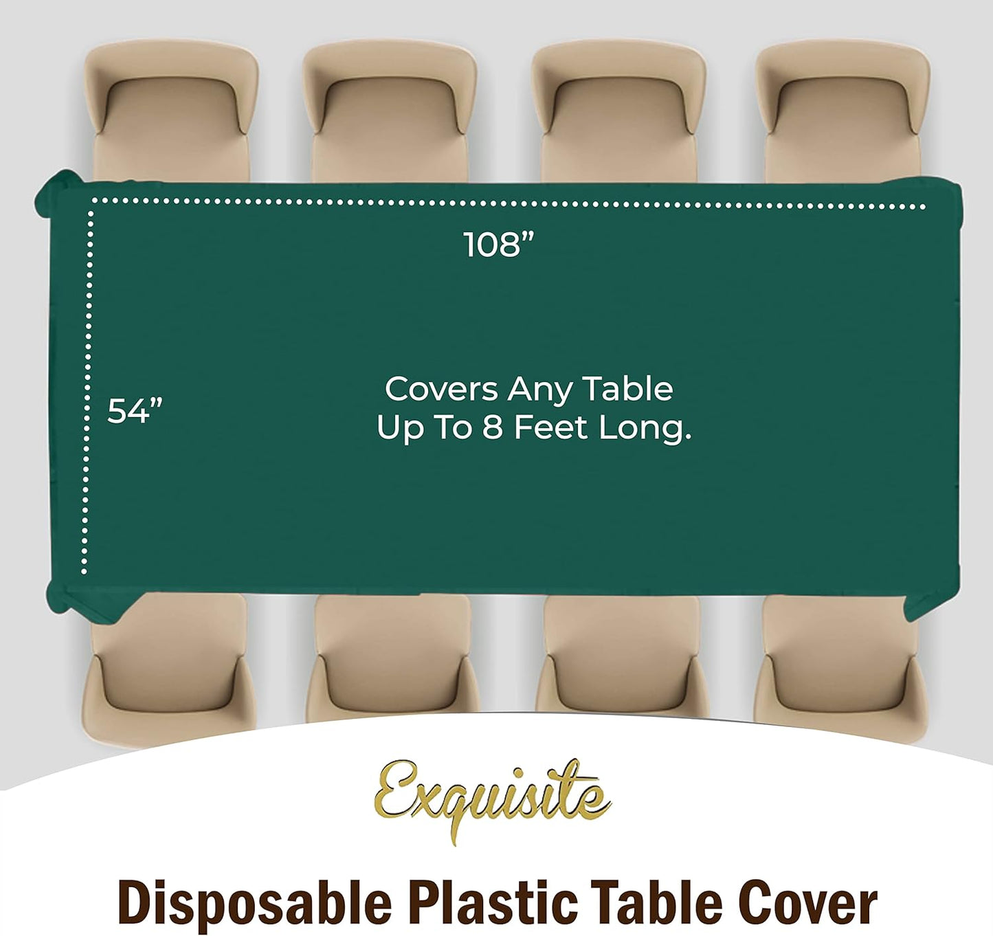 Exquisite Party Solids 6-Pack Premium Plastic Tablecloth 54in. x 108in. Rectangle Plastic Table Cover - Navy
