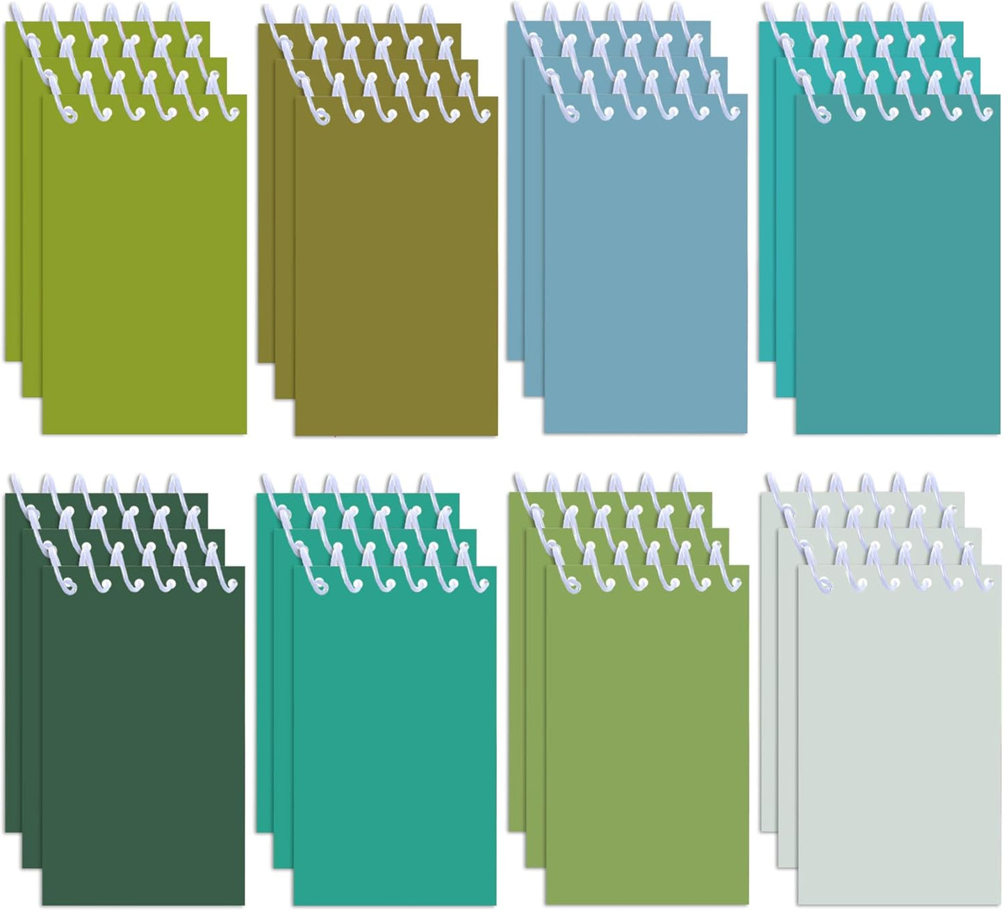 24 Pcs Gradient Green Mini Pocket Notebooks 2.36 x 3.94 Inch Green Pattern Small Notepads Spring Them Birthday Party Favors Gift for Office School Teacher Classroom Rewards Supplies
