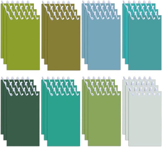 24 Pcs Gradient Green Mini Pocket Notebooks 2.36 x 3.94 Inch Green Pattern Small Notepads Spring Them Birthday Party Favors Gift for Office School Teacher Classroom Rewards Supplies