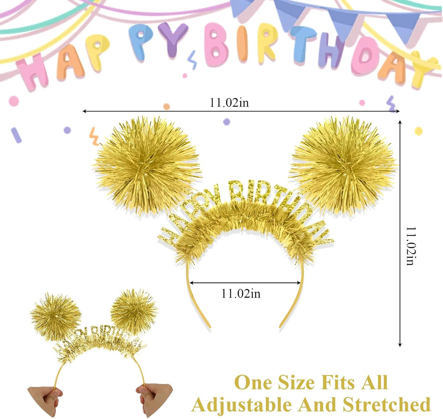 CAVETEE Happy Birthday Crown and Tiara for Women & Girls Party Decorations Gifts