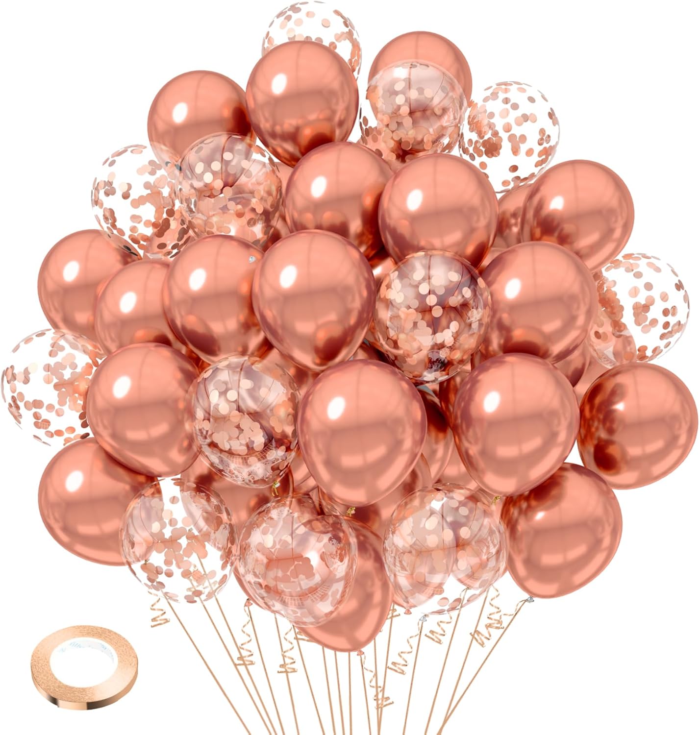 Gold Confetti Balloons, 50 Pcs 12 Inch, Glitter Gold Confetti Party Balloons, Party Decorations, Birthday Wedding Baby Shower Party Balloons Decorations