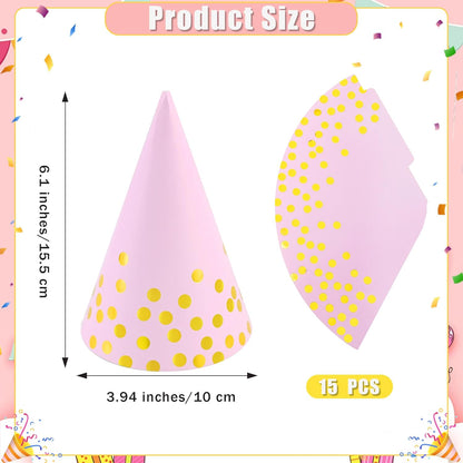 CANREVEL Party Hats for Adults, Birthday Party Headwear Supplies, Cone Hats Bulk for Women Men