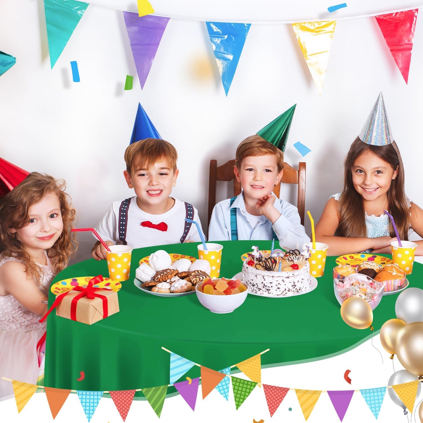 tujol Royal Blue 6 Pack Plastic Table Cloth 54" x 108", Disposable Tablecloths Rectangle Table Cover, Plastic Tablecloths for Parties