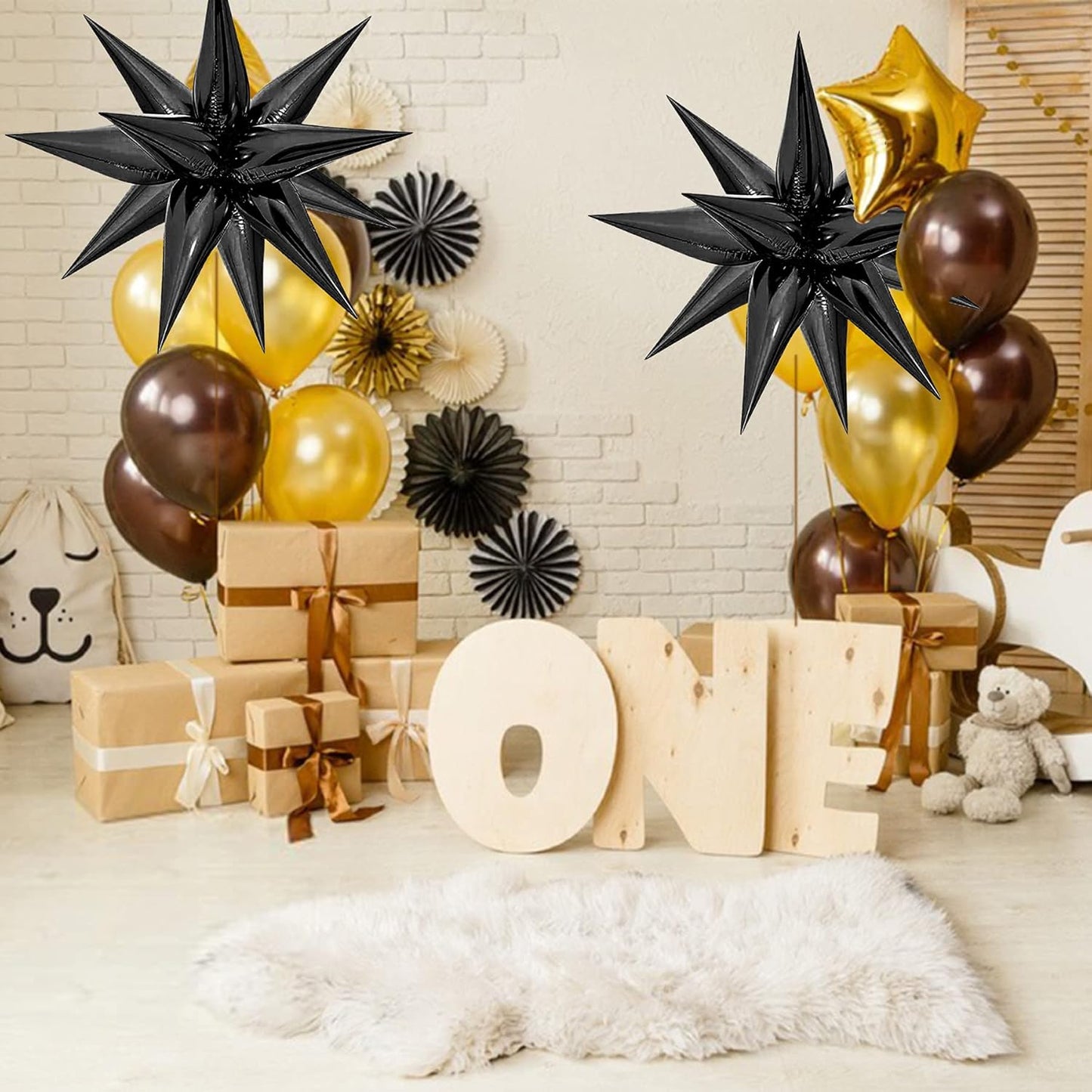 ZAKVOOR 60 Pcs Star Balloons 12 Spike Foil Explosion Party Decoration Balloons for Christmas New Year Eve Birthday (Silver)