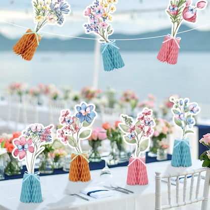 9 PCS Wildflowers Honeycomb Centerpieces Wildflower Party Supplies Spring Summer Wildflower Theme Table Centerpieces for Wedding Little Wildflower Baby Shower Decorations (Wildflower)