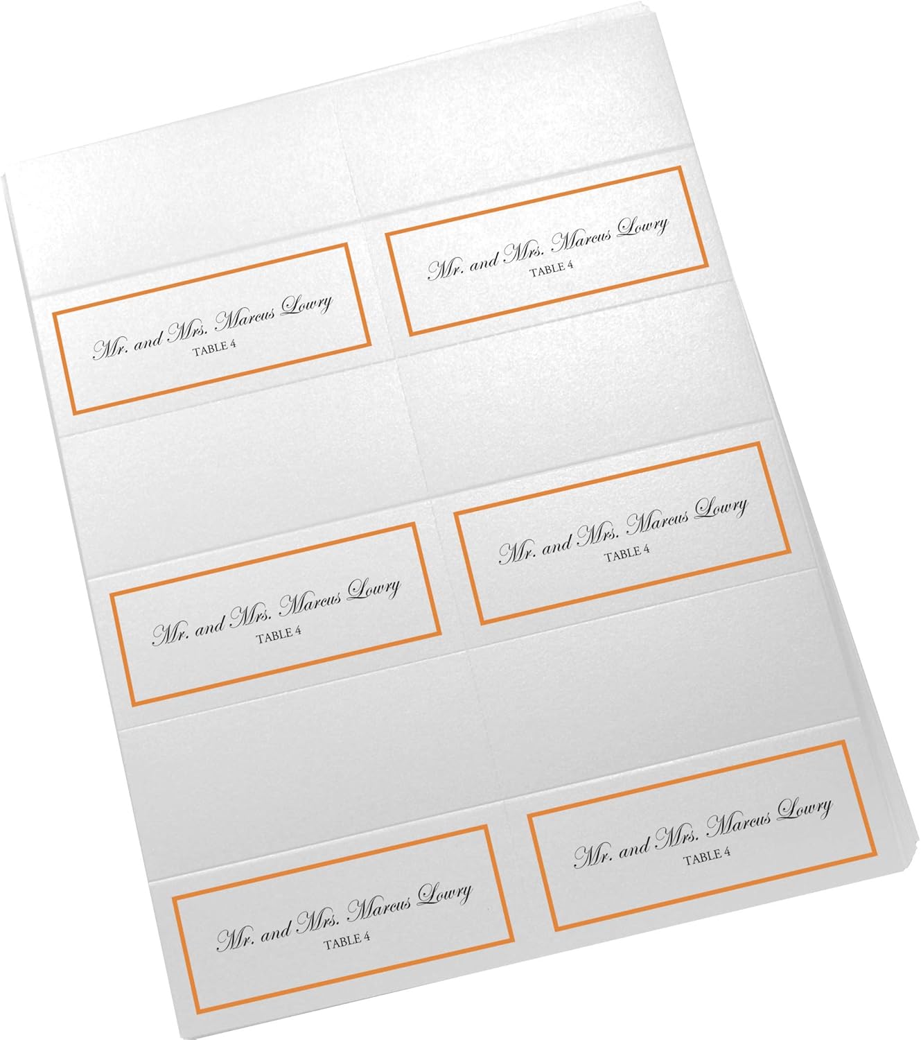 Single Line Border Printable Place Cards, Gold (Choose Color), Set of 60 (10 Sheets), Laser & Inkjet Printers - Wedding, Party, Dinner, and Special Events - Made in the USA