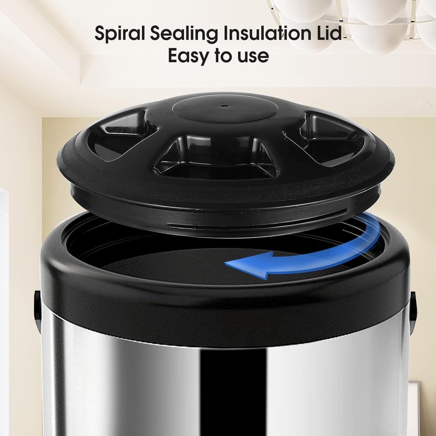 Hot Beverage Dispenser, Stainless Steel Insulated Beverage Dispenser Cold and Hot Drink dispenser with Thermometer– 12 Liters Water Dispenser with Spigot