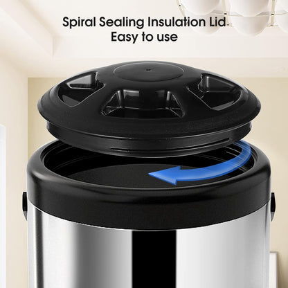 Hot Beverage Dispenser, Stainless Steel Insulated Beverage Dispenser Cold and Hot Drink dispenser with Thermometer– 12 Liters Water Dispenser with Spigot