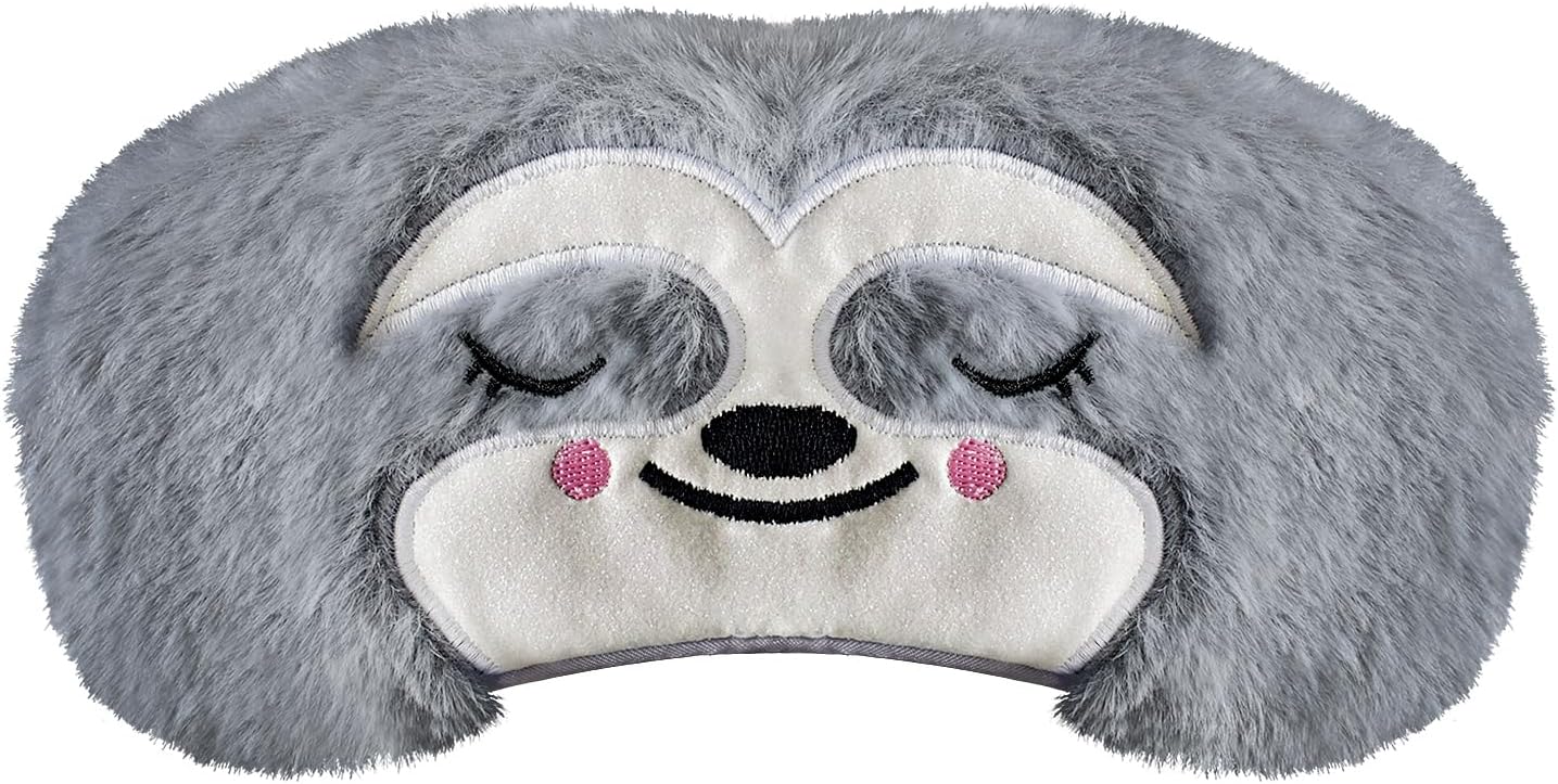 Christmas Reindeer Sleep Mask Cute Antler Eye Masks Sleeping Soft Plush Cartoon Blindfold Funny Animal Eye Cover Xmas Presents for Women Men (Xmas Reindeer,Brown)