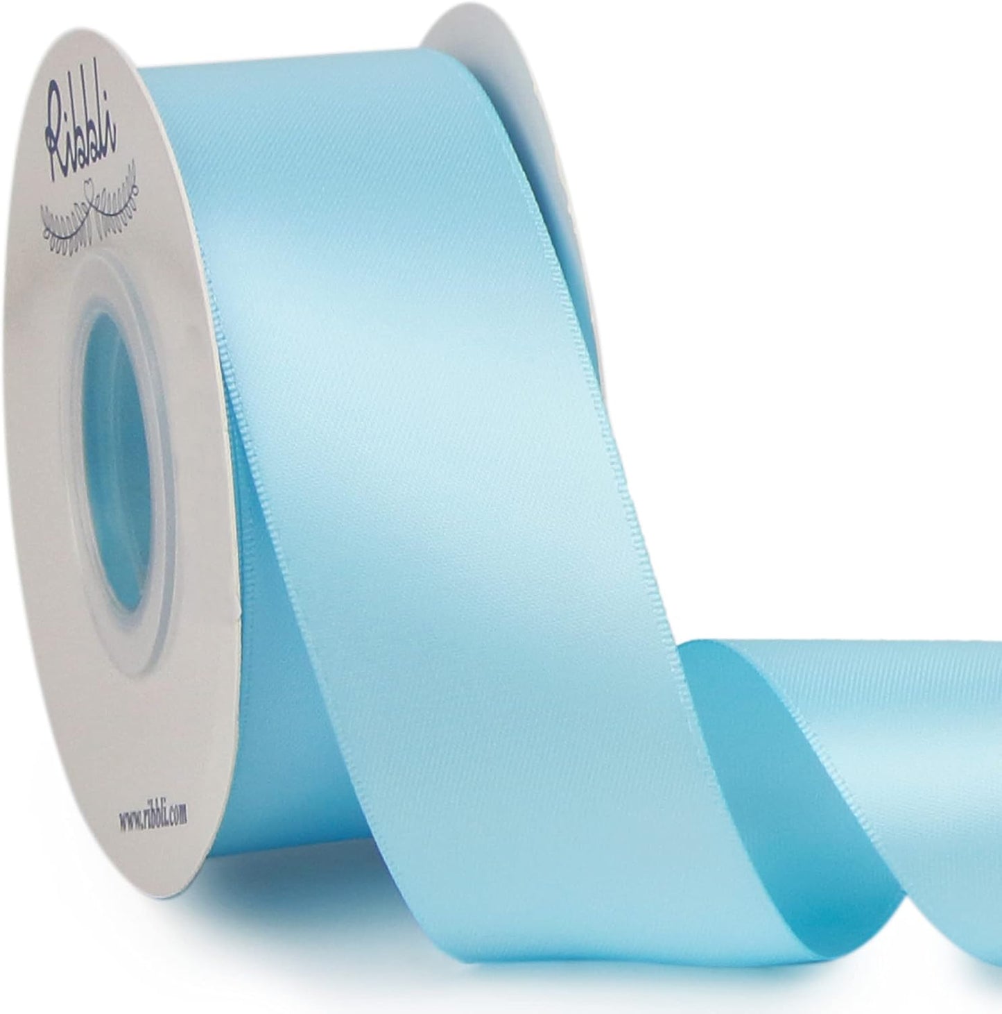 Ribbli Double Faced White Satin Ribbon,3/8” x Continuous 25 Yards,Fabric Ribbon use for Bows Bouquet,Gift Wrapping,Floral Arrangement