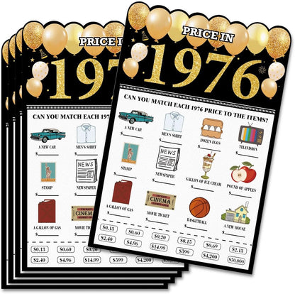 30 Pcs 50th Birthday Party Games Cards Favors Price in 1976 50 Year Old 50th Birthday Party Favors for Guests