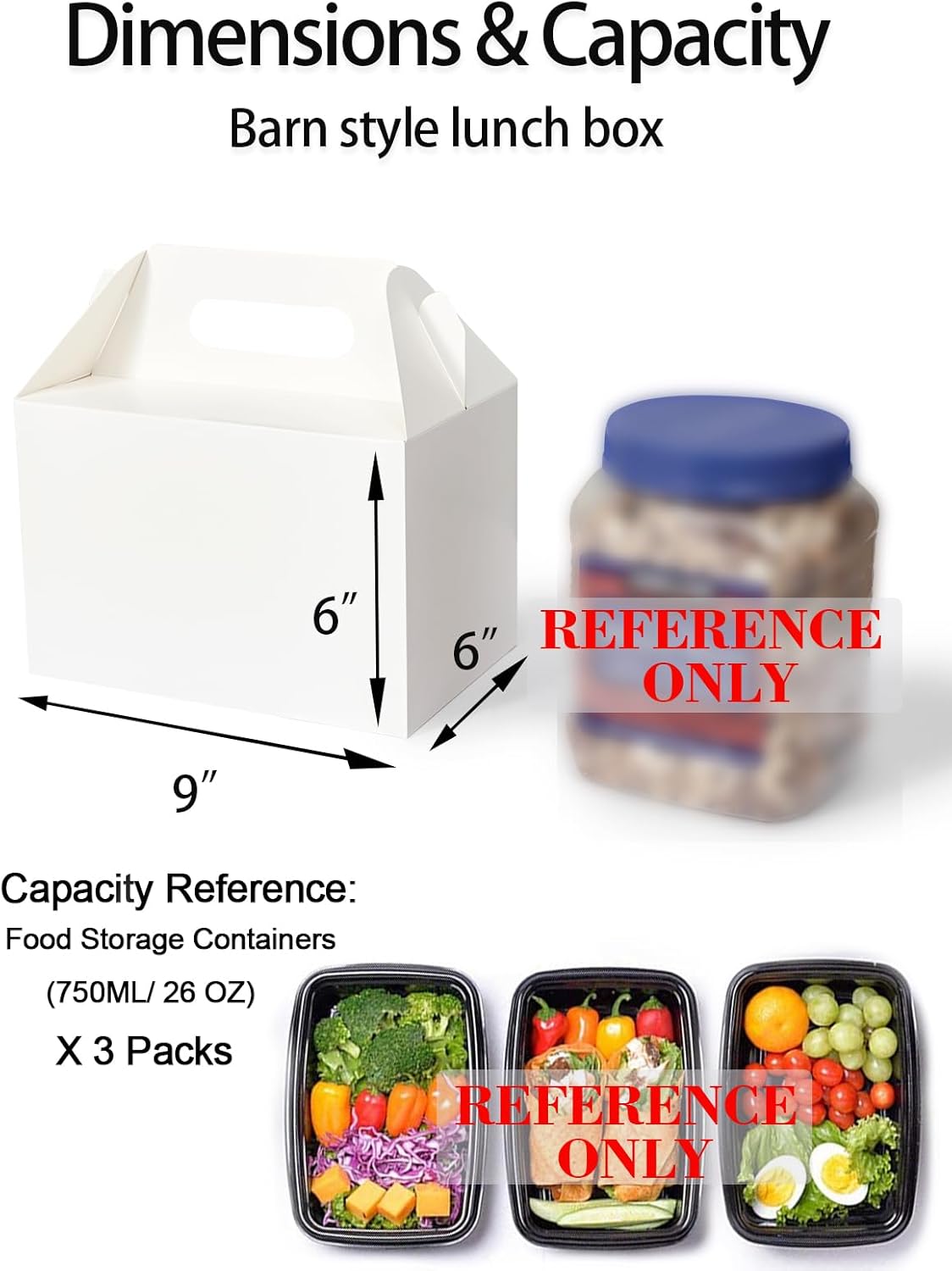 Happyhiram 30 CT Large Welcome Boxes with Handles White, 9x6x6 Gable Gift Easter Boxes Cardboard Paper Party Favor Boxes Barn Style Carry Out Box Recyclable Paper Gift Packaging Boxes for Food Box Lunch Cookies Donuts Baby Shower Bridal Shower Wedding