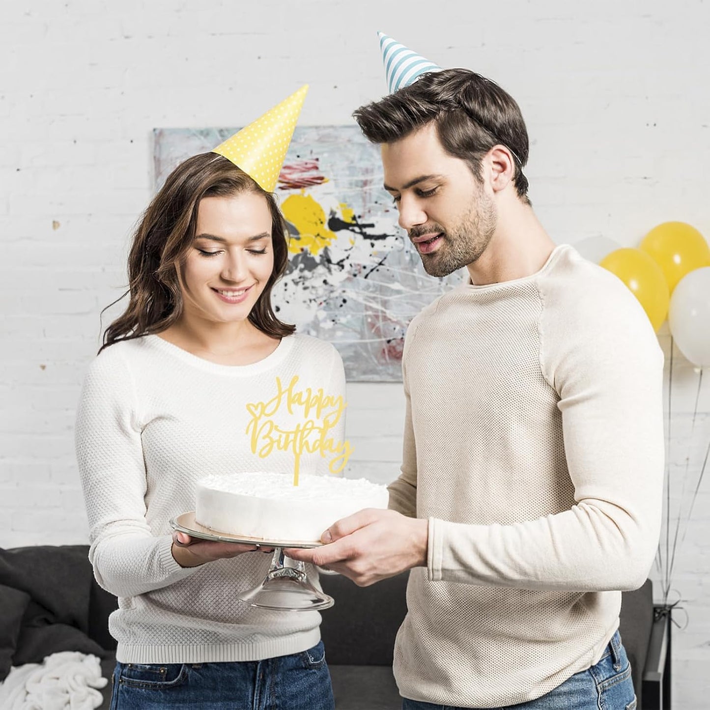 DIY Happy birthday Cake Topper Black Acrylic
