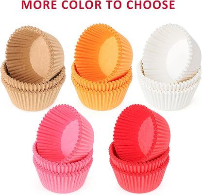 Caperci Standard White Cupcake Liners 500 Count, No Smell, Food Grade & Grease-Proof Baking Cups Paper