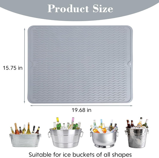 Ice Bucket drying mat,silicone pad for Galvanized Tubs,Beverage Tub,Drink Buckets for Parties,Metal Tub,Beer Buckets,Use Ice Tub for Indoor or Outdoor Bars party