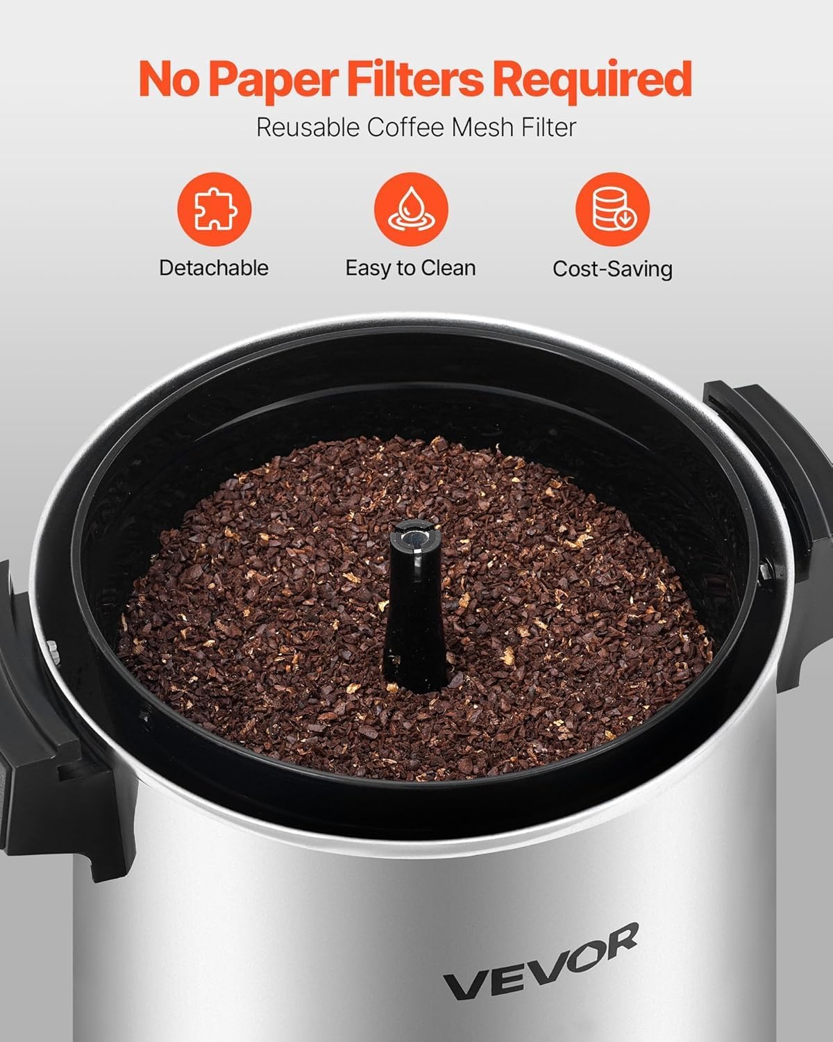 VEVOR Commercial Coffee Urn, 60 Cup 9 L Hot Beverage Dispenser with Dripless Faucet, Quick-Brewing Stainless Steel Large Commercial Coffee Maker, for Catering, Business, Party, Church & Restaurant