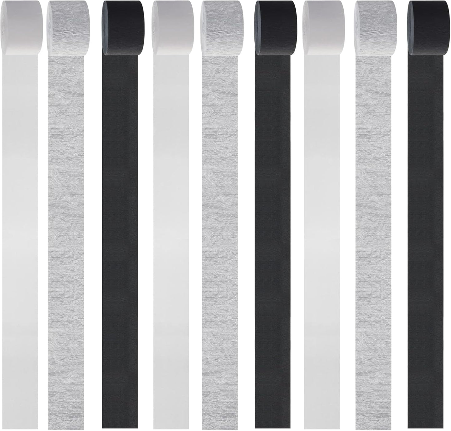 Navy-Blue White- Silver Crepe Paper Streamers - 9 Rolls Royal Blue Graduation 2025 Men Boy Birthday Party Decorations Streamer Wedding Bridal Shower Paper Garland Fathers Day Decor Panduola