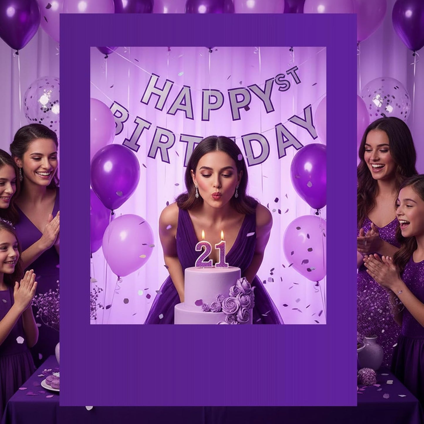 Beeveer 32 x 24 Inch Photo Booth Selfie Frame Prop Booth for Birthday Event Parties Large Blank DIY Cutout Props for Funny Decoration Christmas, Holiday Supplies