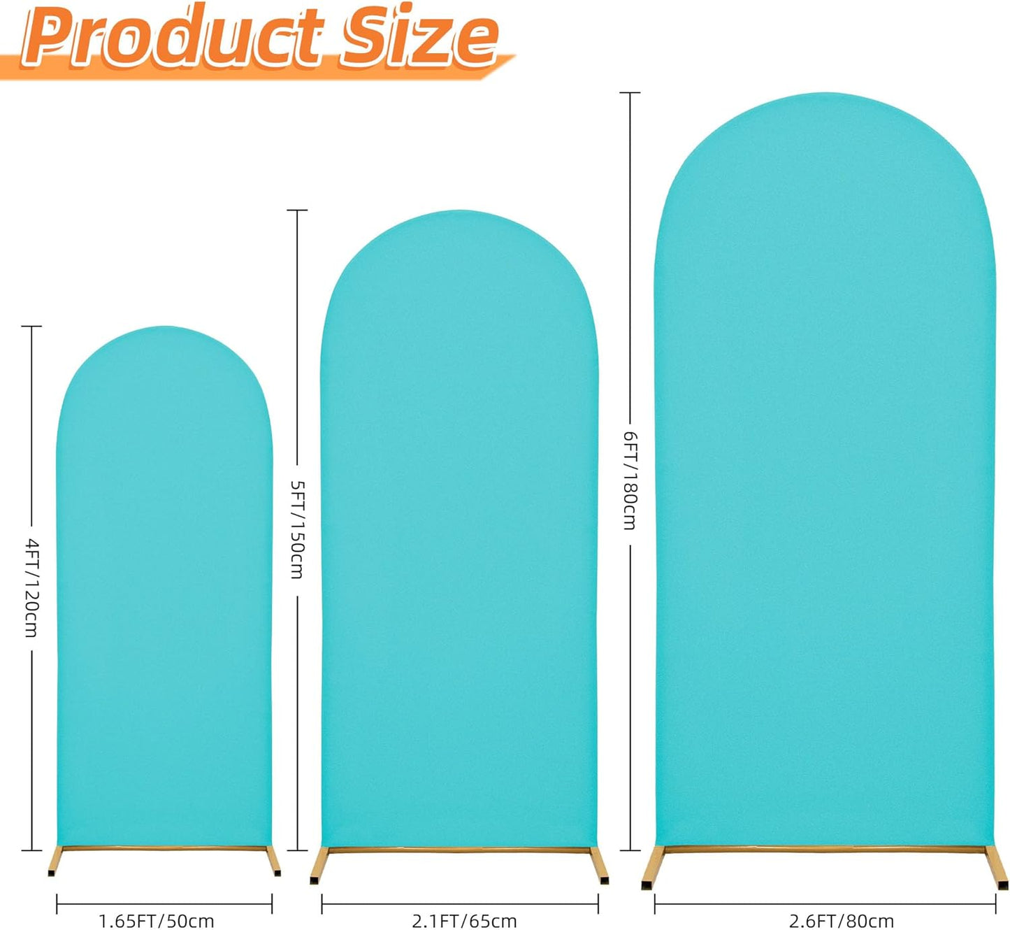 3-Piece Arch Cover Bundle – 7.2FT, 6.6FT & 6FT Stretch Spandex Backdrop Set – Wedding, Birthday & Photo Booth Arch Covers for Every Event