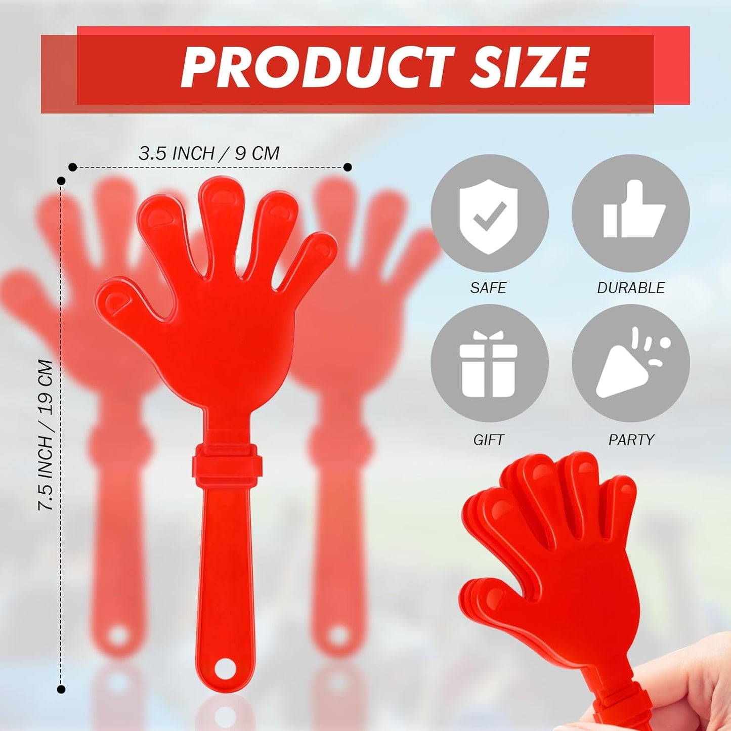 20 Pcs Hand Clappers Noisemakers 7.5 Inch Clappers Noisemakers Plastic Hand Clappers for Birthdays Game Football Sporting Events Cheers Supplies Dance Basketball Football Noisemakers(Purple)