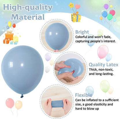 60 Pcs Blue and Silver Balloons, Navy Royal Blue Silver Party Balloons with Metallic Confetti Helium Latex Balloons for Birthday Baby Showers Fathers Day 2025 Graduation Decoration