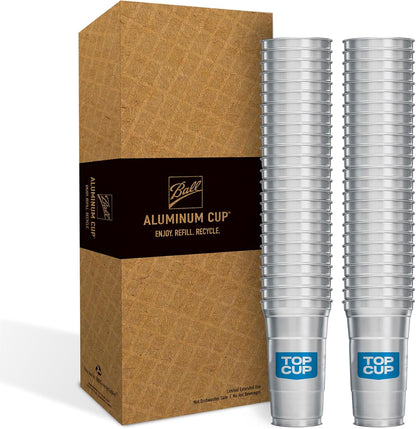 Top Cup – 16 Ounce, 30 Count, Reusable Aluminum Party Cups | Cold-Holding, Recyclable, Made in USA