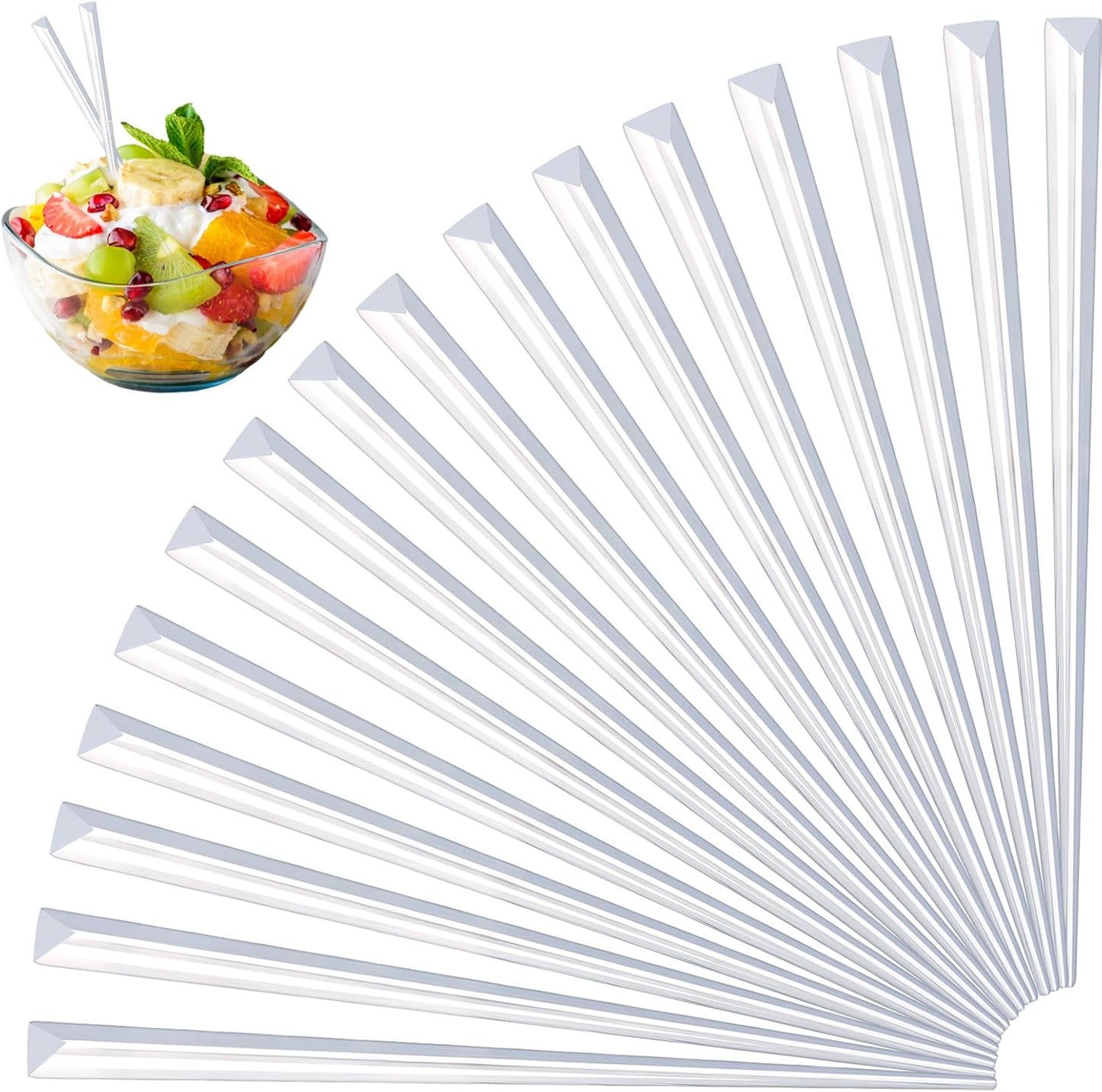 5000 Pieces 3.54 Inch Prism Picks Clear Triangular Plastic Cocktail Prism Picks Stylish Garnish for Cocktails, Ideal Toothpicks for Appetizers Drinks Versatile Fancy Skewers