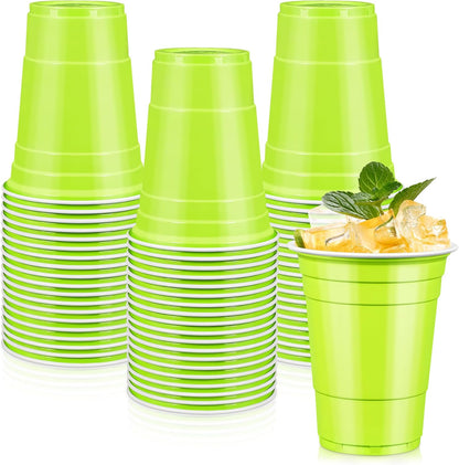 LANLISA 50 Gold Plastic Cups, 16 oz Disposable Cups, Drinking Cups For Birthday Party Supplies, Graduation, Thanksgiving Decorations, Harvest, Fall, New Years