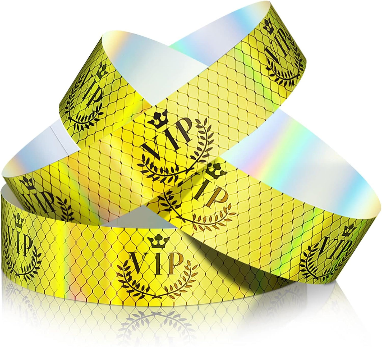 Jadive 500 Pieces Paper Wristbands VIP Plastic Waterproof Party Identification Wristbands Party Bracelets for Events Amusement Parks, Club, Concerts, Fairs, Festivals and Events(Black, Gold)