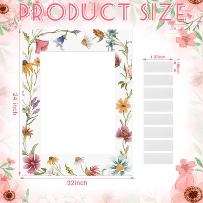Bucherry 32 x 24 Inches Wedding Photo Booth Props Picture Frame DIY PVC Cutouts Photo Booth Prop Selfie for Bridal Shower Birthday Baby Shower Graduation Party Supplies Favor