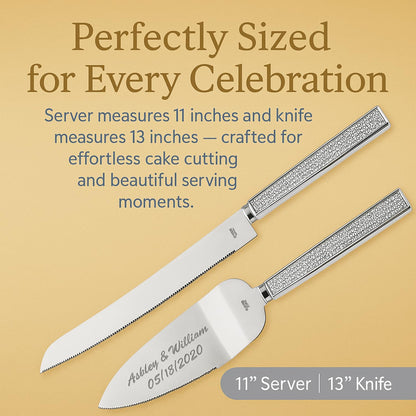 GIFTS INFINITY Personalized Wedding Cake Knife and Server Set with Engraving – Cake Cutting Utensil Set, Keepsake Gift for Wedding, Anniversary, Reception, Birthday & Other Occasions (CH-101WB)