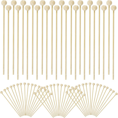 YOOHUA 100PCS 6-Inch Rock Candy Sticks with Wooden Swizzle Sticks for Hard Rock Candy