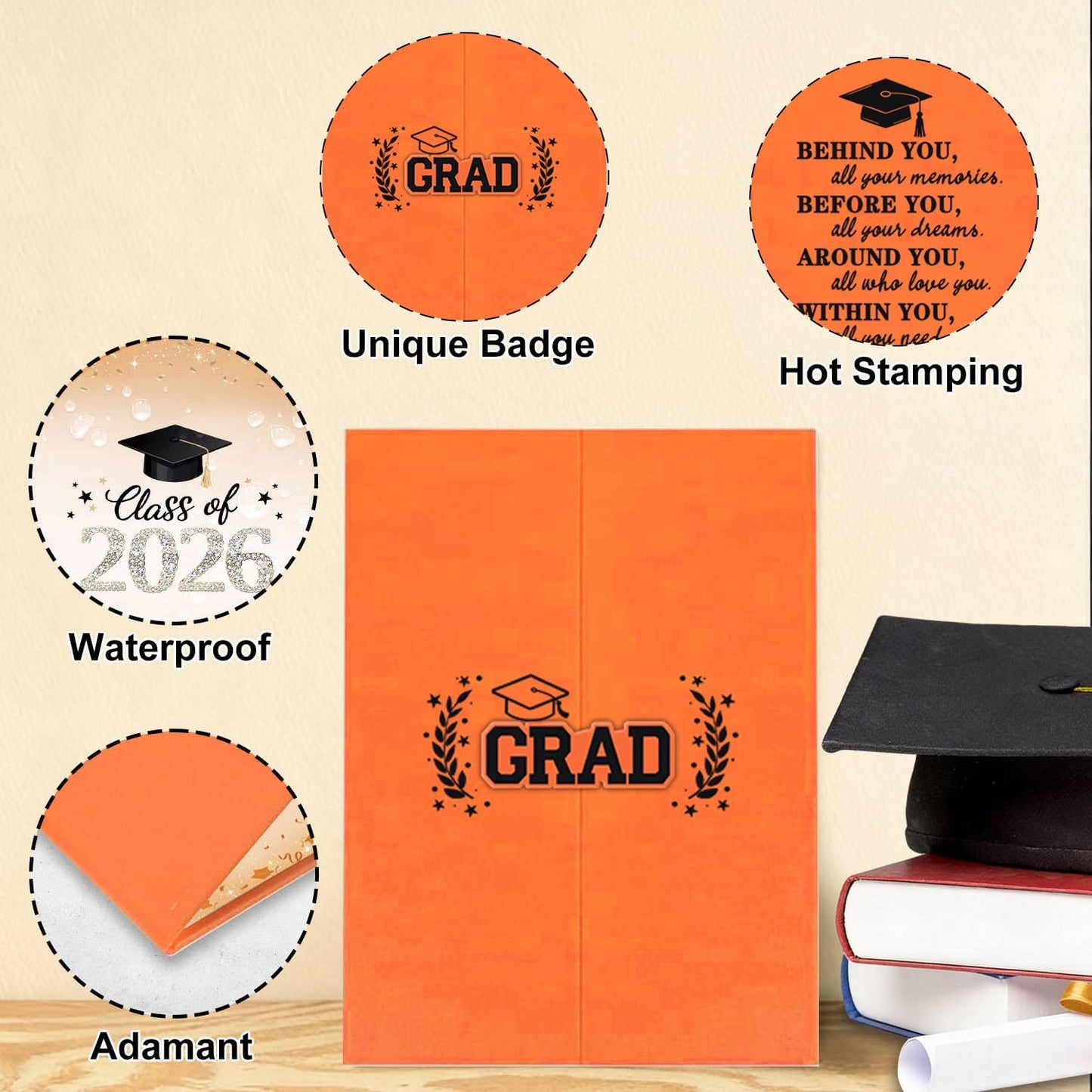 QIYANPAX Graduation Guest Book 2026, Blue and Gold Graduation Decorations Class of 2026, Graduation Signature Book, Congrats Grad Guest Book Alternative, Unique Graduation Gifts